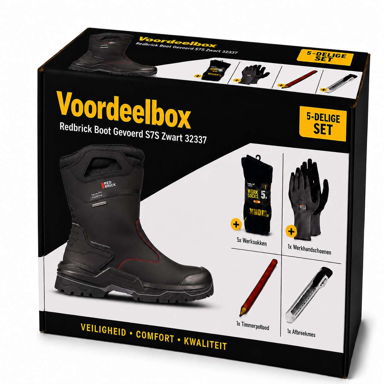 redbrick boot gevoerd s7s zwart voordeelbox